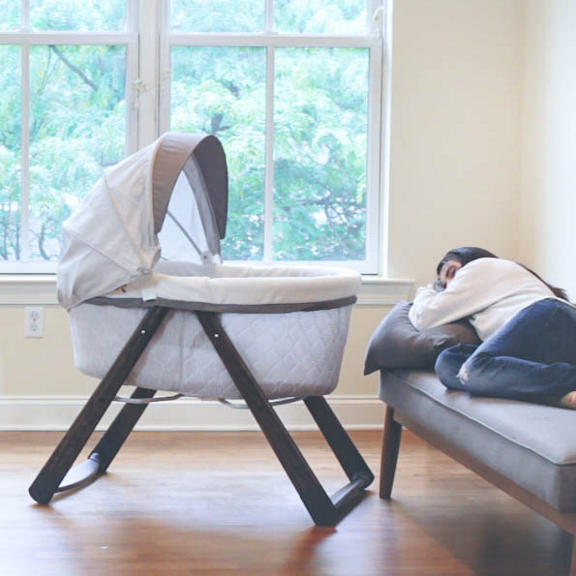 FoldAway Rocking Wood Bassinet - Carrington
